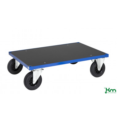 Plattformwagen Serie 300 KM330-3B, 800x1200mm (BxL gesamt), bis 500kg belastbar, 2 Bockrollen, 2 Lenkrollen, mit Bremse, blau Plattformwagen Serie 300 KM330-3B, 800x1200mm (BxL gesamt), bis 500kg belastbar, 2 Bockrollen, 2 Lenkrollen, mit Bremse, blau