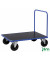 Plattformwagen Serie 300 KM331-2, 700x1000mm (BxL gesamt), bis 500kg belastbar, 2 Bockrollen, 2 Lenkrollen, blau