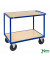 Plattformwagen Serie 300 KM337-EK, 680x1200mm (BxL gesamt), bis 500kg belastbar, 2 Bockrollen, 2 Lenkrollen, mit Bremse, blau