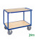 Plattformwagen Serie 300 KM337-ERGO, 680x1200mm (BxL gesamt), bis 1200kg belastbar, 2 Bockrollen, 2 Lenkrollen, mit Bremse, blau