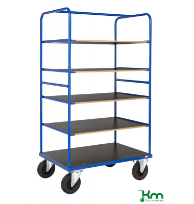Serie 300 mdf, braun bis 500 kg 2 Bockrollen 2 Lenkrollen mit Bremse 1000x700x1800mm KM338-2B