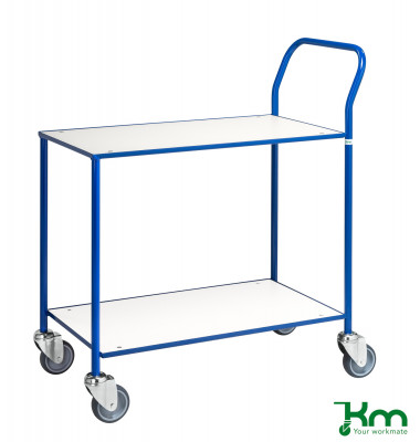 Tischwagen weiß bis 150 kg 4 Lenkrollen 840x430x970mm KM373-6
