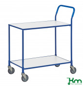 Tischwagen KM3730-6, 2 Böden, 435x850x950mm (BxLxH), bis 150kg belastbar, 4 Lenkrollen, weiß