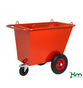Müllsackständer KM400LG, Abfallwagen 400 Liter, 720x1310x1000mm (BxLxH), bis 750kg belastbar, 2 Bockrollen, 1 Lenkrollen mit B
