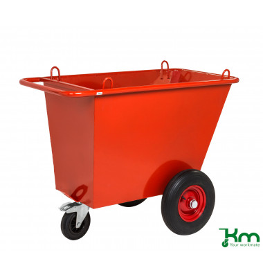 Müllsackständer rot bis 750 kg 2 Bockrollen 1 Lenkrollen mit Bremse 1310x720x1000mm KM400LG