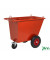 Müllsackständer rot bis 750 kg 1 Lenk- und 2 Bockrollen 1310x720x1000mm KM400PF