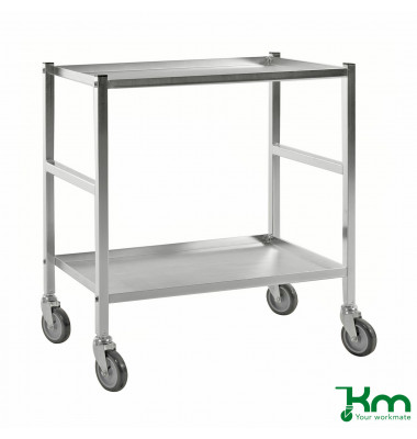 Tischwagen verzinkt bis 150 kg 4 Lenkrollen 2 davon mit Bremse 690x430x750mm KM4100-EB