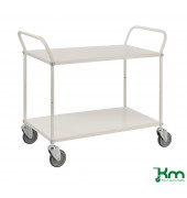 Etagenwagen KM4105B, Farbiger Wagen mit 2 Böden, 480x1080x940mm (BxLxH), bis 250kg belastbar, 4 Lenkrollen, 2 davon mit Bremse,