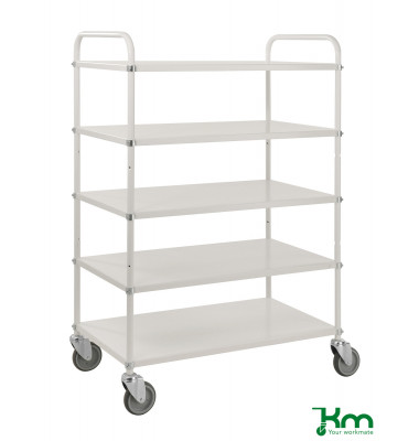 Etagenwagen weiß bis 250 kg 4 Lenkrollen 980x585x1445mm KM4124