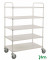 Etagenwagen weiß bis 250 kg 4 Lenkrollen 2 davon mit Bremse 980x585x1445mm KM4124B