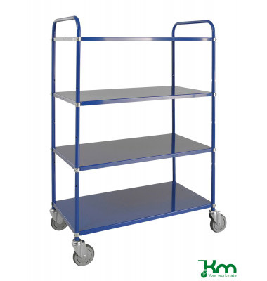 Etagenwagen blau bis 250 kg 4 Lenkrollen 980x585x1445mm KM4125-B