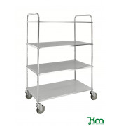 Etagenwagen KM4125-E, Leichter Etagenwagen, 4 Böden, 585x980x1445mm (BxLxH), bis 250kg belastbar, 4 Lenkrollen, verzinkt