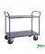 Etagenwagen blau bis 400 kg 2 Bockrollen 2 Lenkrollen mit Bremse 1080x450x975mm KM4126-BB