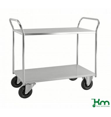 Etagenwagen verzinkt bis 400 kg 2 Bockrollen 2 Lenkrollen 1080x450x975mm KM4126-E
