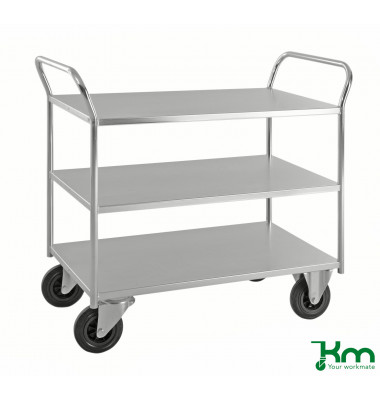 Etagenwagen verzinkt bis 400 kg 2 Bockrollen 2 Lenkrollen 1080x450x975mm KM4127-E