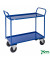 Etagenwagen blau bis 400 kg 2 Bockrollen 2 Lenkrollen mit Bremse 1080x450x1000mm KM4133-BB