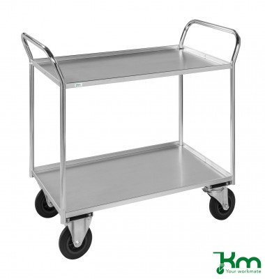 Etagenwagen verzinkt bis 400 kg 2 Bockrollen 2 Lenkrollen 1080x450x1000mm KM4133-E