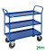 Etagenwagen blau bis 400 kg 2 Bockrollen 2 Lenkrollen mit Bremse 1080x450x1000mm KM4134-BB