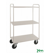 Etagenwagen KM4144B, Etagenwagen mit 3 Böden, vollständig geschweißt, 550x955x1470mm (BxLxH), bis 400kg belastbar, 2 Bockroll