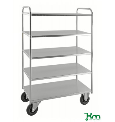 Etagenwagen verzinkt bis 400 kg 2 Bockrollen 2 Lenkrollen 955x550x1470mm KM4145-E