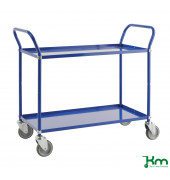 Etagenwagen KM4147-B, Leichter Etagenwagen, 2 Böden, 585x1070x940mm (BxLxH), bis 250kg belastbar, 4 Lenkrollen, blau