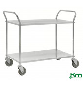 Etagenwagen KM4147-E, Leichter Etagenwagen, 2 Böden, 585x1070x940mm (BxLxH), bis 250kg belastbar, 4 Lenkrollen, verzinkt