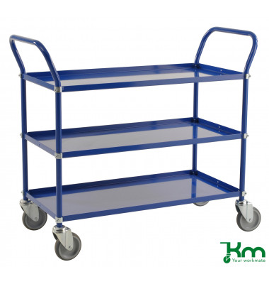 Etagenwagen blau bis 250 kg 4 Lenkrollen 1070x585x940mm KM4148-B