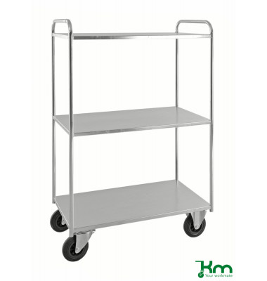 Etagenwagen verzinkt bis 400 kg 2 Bockrollen 2 Lenkrollen 955x550x1490mm KM4149-E