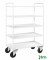 Etagenwagen weiß bis 400 kg 2 Bockrollen 2 Lenkrollen 955x550x1490mm KM4150