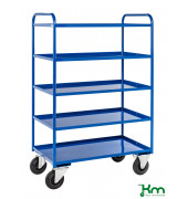 Etagenwagen KM4150-B, Etagenwagen mit 5 Böden, vollständig geschweißt, 550x955x1490mm (BxLxH), bis 400kg belastbar, 2 Bockrol