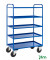Etagenwagen blau bis 400 kg 2 Bockrollen 2 Lenkrollen 955x550x1490mm KM4150-B