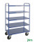 Etagenwagen blau bis 400 kg 2 Bockrollen 2 Lenkrollen mit Bremse 955x550x1490mm KM4150-BB
