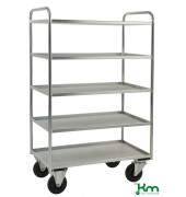 Etagenwagen KM4150-EB, Etagenwagen mit 5 Böden, vollständig geschweißt, 550x955x1490mm (BxLxH), bis 400kg belastbar, 2 Bockro
