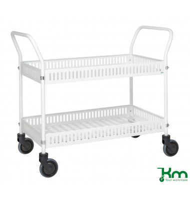 Tischwagen weiß bis 250 kg 4 Lenkrollen 1130x550x940mm KM4200