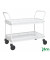 Tischwagen weiß bis 250 kg 4 Lenkrollen 2 davon mit Bremse 1130x550x940mm KM4200B