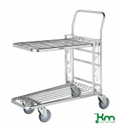 Gitterwagen KM4202-E3B, Einkaufswagen, 520x890x1000mm (BxLxH), bis 300kg belastbar, 4 Lenkrollen, 2 davon mit Bremse, verzinkt