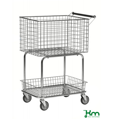Gitterwagen verzinkt bis 100 kg 4 Lenkrollen 2 davon mit Bremse 690x410x950mm KM4303-KB Gitterwagen verzinkt bis 100 kg 4 Lenkrollen 2 davon mit Bremse 690x410x950mm KM4303-KB