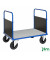 Plattformwagen Serie 400 KM433-3, 800x1200mm (BxL gesamt), bis 500kg belastbar, 2 Bockrollen, 2 Lenkrollen, blau