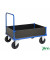 Plattformwagen Serie 400 KM435-3LB, 800x1200mm (BxL gesamt), bis 500kg belastbar, 2 Bockrollen, 2 Lenkrollen, mit Bremse, blau