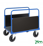 Plattformwagen KM436-3B, Serie 400 Plattformwagen, 800x1200x900mm (BxLxH), bis 500kg belastbar, 2 Bockrollen, 2 Lenkrollen, mit 