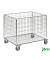 Gitterwagen verzinkt bis 60 kg 4 Lenkrollen 2 davon mit Bremse 830x630x735mm KM4404-K