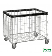 Gitterwagen KM4404-KP, 630x830x735mm (BxLxH), bis 60kg belastbar, 4 Lenkrollen, 2 davon mit Bremse, verzinkt