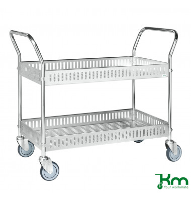 Tischwagen verzinkt bis 250 kg 4 Lenkrollen 1130x550x940mm KM4893-GB