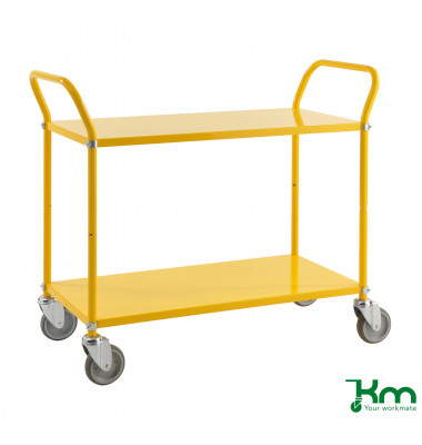 Etagenwagen gelb bis 250 kg 4 Lenkrollen 2 davon mit Bremse 1080x480x940mm KM5105B