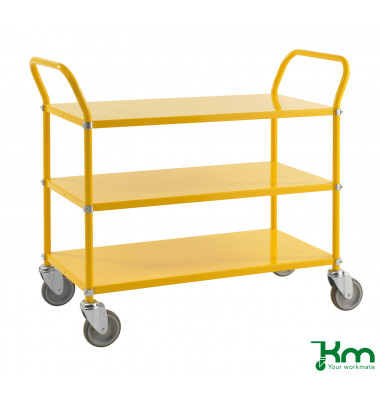 Etagenwagen gelb bis 250 kg 4 Lenkrollen 2 davon mit Bremse 1080x480x940mm KM5106B