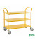 Etagenwagen gelb bis 250 kg 4 Lenkrollen 2 davon mit Bremse 1080x480x940mm KM5106B