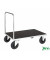 Plattformwagen Serie 500 KM531-2B, 700x1000mm (BxL gesamt), bis 500kg belastbar, 2 Bockrollen, 2 Lenkrollen, mit Bremse, silber