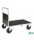 Plattformwagen Serie 500 KM532-3B, 800x1200mm (BxL gesamt), bis 500kg belastbar, 2 Bockrollen, 2 Lenkrollen, mit Bremse, silber