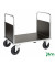 Plattformwagen Serie 500 KM533-2B, 700x1000mm (BxL gesamt), bis 500kg belastbar, 2 Bockrollen, 2 Lenkrollen, mit Bremse, silber