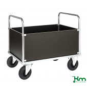 Plattformwagen KM535-2HB, Serie 500 Kofferwagen, 700x1000x900mm (BxLxH), bis 500kg belastbar, 2 Bockrollen, 2 Lenkrollen, mit Br